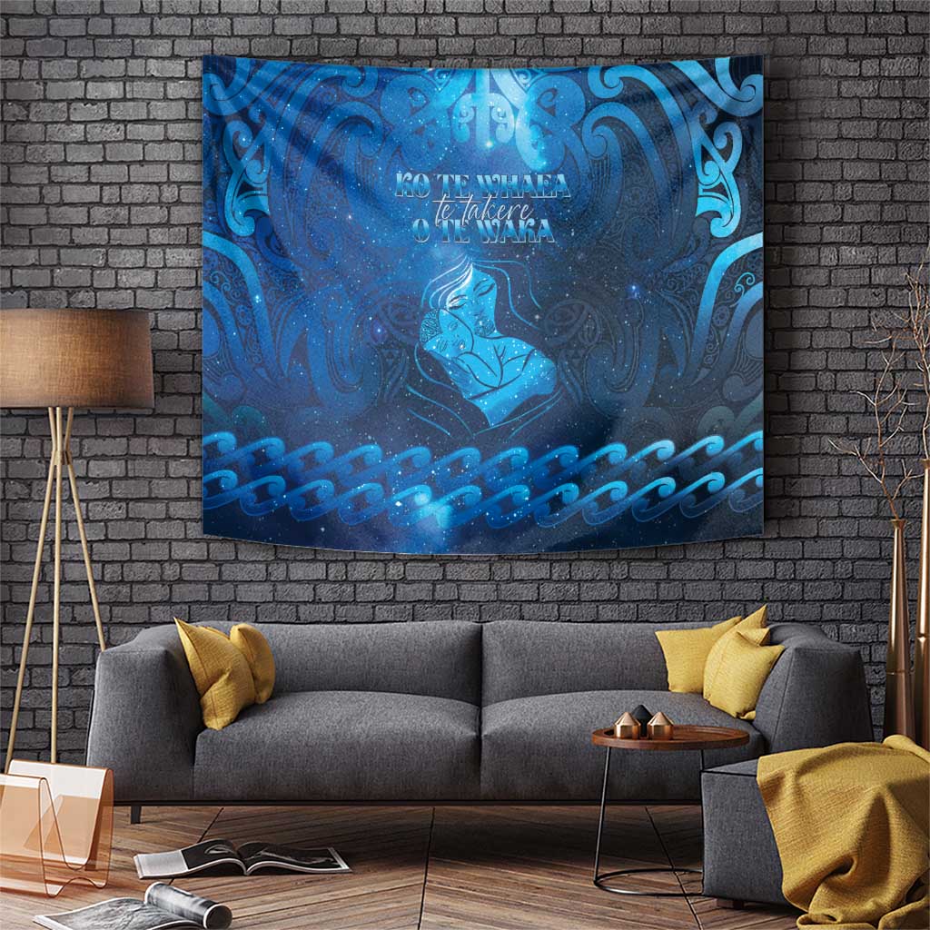 New Zealand Mother's Day Tapestry Ko Te Whaea Te Takere O Te Waka LT05 Blue - Polynesian Pride