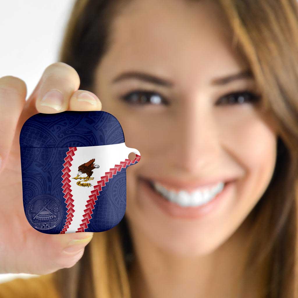 American Samoa Eagle AirPods Case Polynesian Tribal Pattern Curve Style LT05 - Polynesian Pride