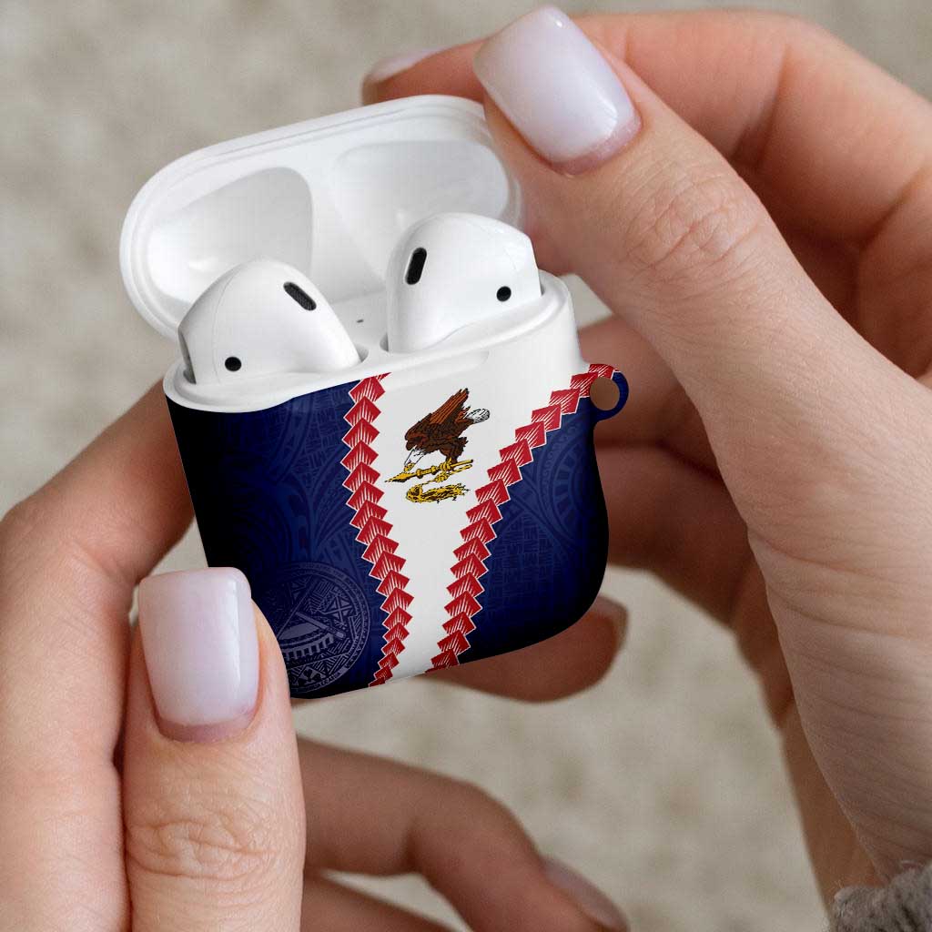 American Samoa Eagle AirPods Case Polynesian Tribal Pattern Curve Style LT05 - Polynesian Pride