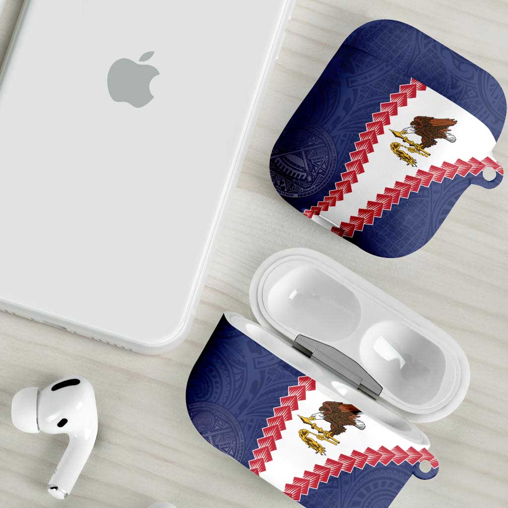 American Samoa Eagle AirPods Case Polynesian Tribal Pattern Curve Style LT05 - Polynesian Pride