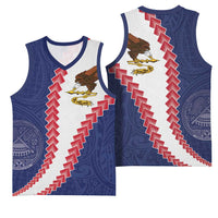 American Samoa Eagle Basketball Jersey Polynesian Tribal Pattern Curve Style LT05 - Polynesian Pride