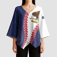 American Samoa Eagle Kimono Sleeve Blouse Polynesian Tribal Pattern Curve Style LT05 - Polynesian Pride