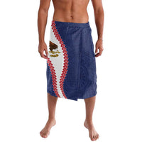 American Samoa Eagle Lavalava Polynesian Tribal Pattern Curve Style LT05 Blue - Polynesian Pride