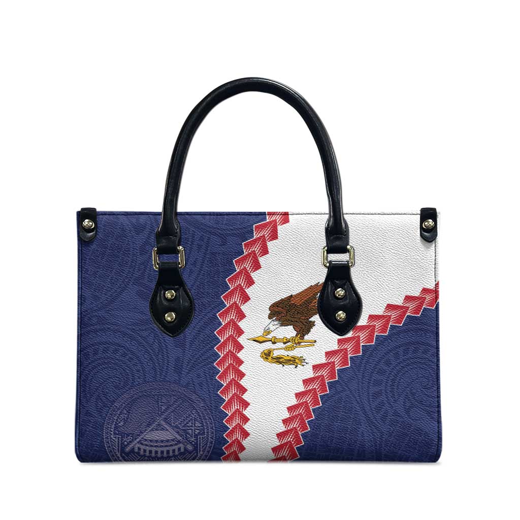 American Samoa Eagle Leather Bag Polynesian Tribal Pattern Curve Style LT05 - Polynesian Pride