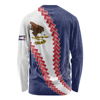 American Samoa Eagle Long Sleeve Shirt Polynesian Tribal Pattern Curve Style LT05 - Polynesian Pride