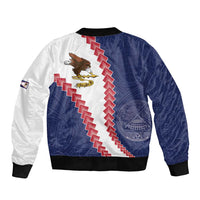 American Samoa Eagle Sleeve Zip Bomber Jacket Polynesian Tribal Pattern Curve Style LT05 - Polynesian Pride