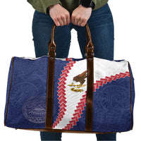 American Samoa Eagle Travel Bag Polynesian Tribal Pattern Curve Style LT05 Blue - Polynesian Pride