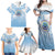 Micronesia Constitution Day Family Matching Off Shoulder Maxi Dress and Hawaiian Shirt Polynesian Tribal Tattoo Simple Style