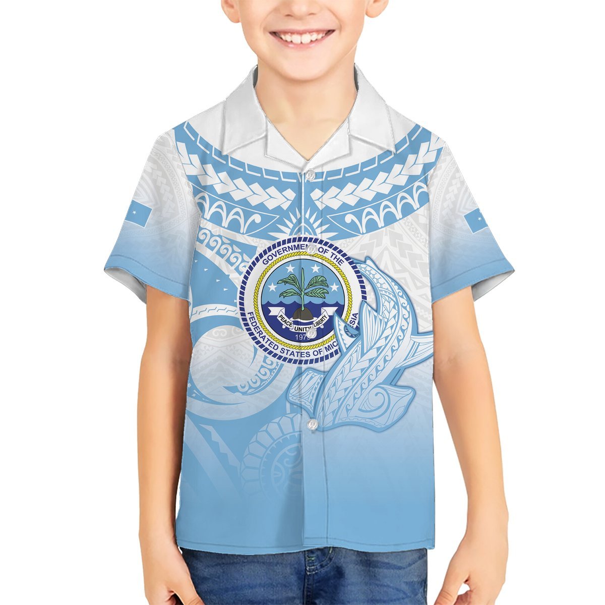 Micronesia Constitution Day Hawaiian Shirt Polynesian Tribal Tattoo Simple Style LT05 - Polynesian Pride