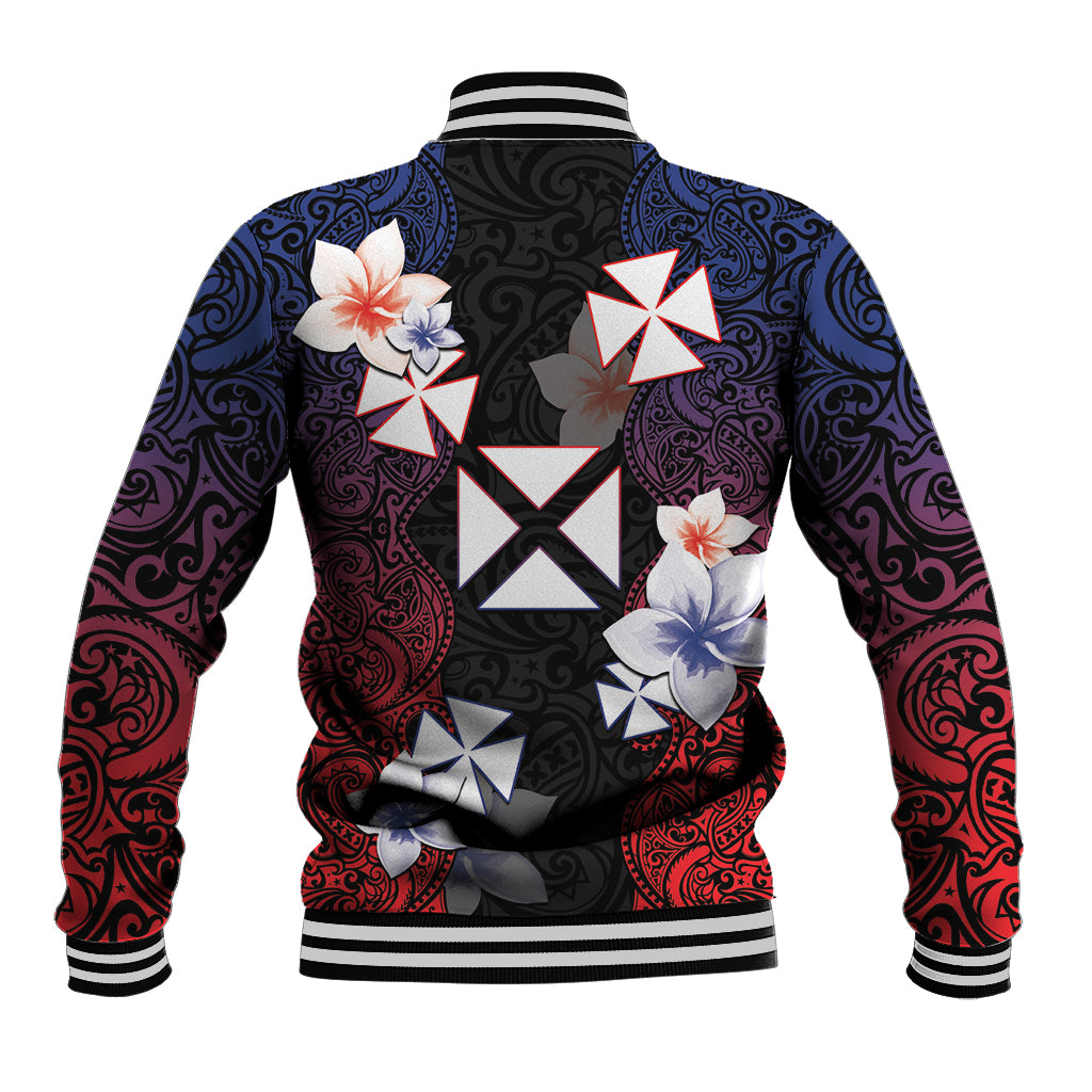 Wallis and Futuna Uvea Baseball Jacket Victory Day With Frangipani LT05 - Polynesian Pride