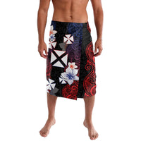 Wallis and Futuna Uvea Lavalava Victory Day With Frangipani LT05 Black - Polynesian Pride
