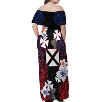 Wallis and Futuna Uvea Off Shoulder Maxi Dress Victory Day With Frangipani LT05 - Polynesian Pride