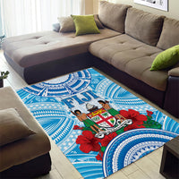 Fiji Ratu Sir Lala Sukuna Day Area Rug Hibiscus Tapa Pattern LT05 - Polynesian Pride