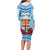 Personalised Fiji Ratu Sir Lala Sukuna Day Long Sleeve Bodycon Dress Hibiscus Tapa Pattern