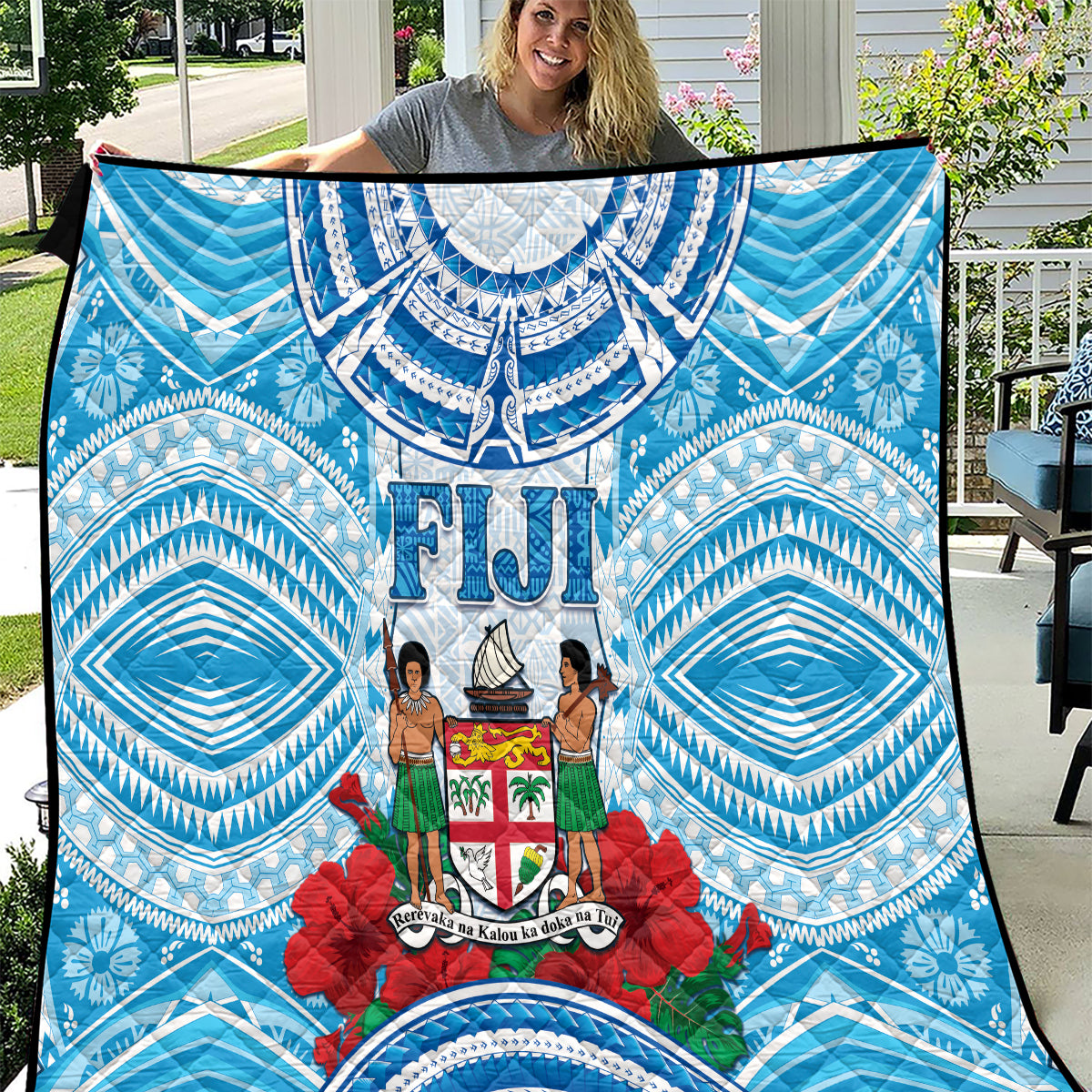 Fiji Ratu Sir Lala Sukuna Day Quilt Hibiscus Tapa Pattern