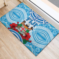 Fiji Ratu Sir Lala Sukuna Day Rubber Doormat Hibiscus Tapa Pattern LT05 - Polynesian Pride
