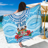 Fiji Ratu Sir Lala Sukuna Day Sarong Hibiscus Tapa Pattern LT05 One Size 44 x 66 inches Blue - Polynesian Pride