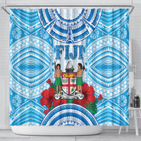 Fiji Ratu Sir Lala Sukuna Day Shower Curtain Hibiscus Tapa Pattern LT05 - Polynesian Pride