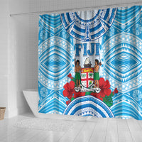 Fiji Ratu Sir Lala Sukuna Day Shower Curtain Hibiscus Tapa Pattern LT05 - Polynesian Pride