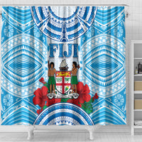 Fiji Ratu Sir Lala Sukuna Day Shower Curtain Hibiscus Tapa Pattern LT05 - Polynesian Pride
