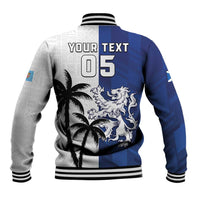 Fiji And Scotland Rugby Custom Baseball Jacket Fijian Palm Tree With Thistle Together LT05 - Polynesian Pride