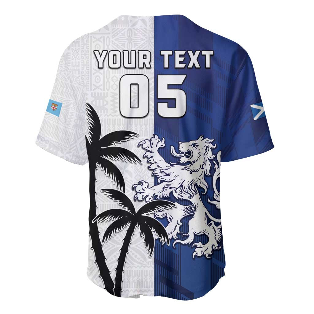 Fiji And Scotland Rugby Custom Baseball Jersey Fijian Palm Tree With Thistle Together LT05 - Polynesian Pride