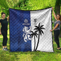 Fiji And Scotland Rugby Quilt Fijian Palm Tree With Thistle Together LT05 - Polynesian Pride