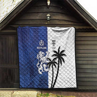 Fiji And Scotland Rugby Quilt Fijian Palm Tree With Thistle Together LT05 - Polynesian Pride