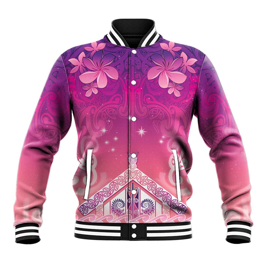 New Zealand Matariki Baseball Jacket Maori Marae Purple Galaxy LT05 Unisex Purple - Polynesian Pride