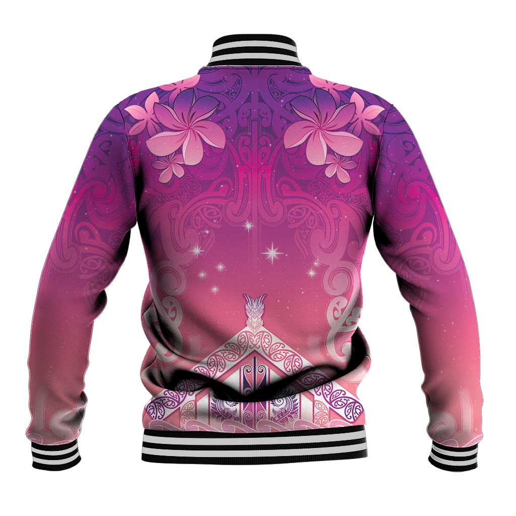 New Zealand Matariki Baseball Jacket Maori Marae Purple Galaxy LT05 - Polynesian Pride