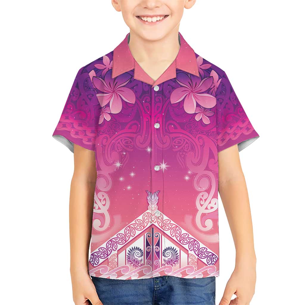 New Zealand Matariki Kid Hawaiian Shirt Maori Marae Purple Galaxy LT05 Kid Purple - Polynesian Pride