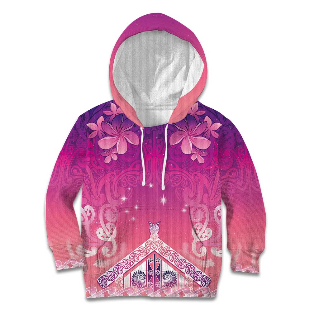 New Zealand Matariki Kid Hoodie Maori Marae Purple Galaxy LT05 Hoodie Purple - Polynesian Pride