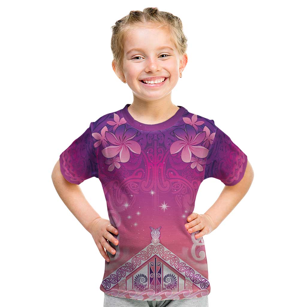New Zealand Matariki Kid T Shirt Maori Marae Purple Galaxy LT05 Purple - Polynesian Pride