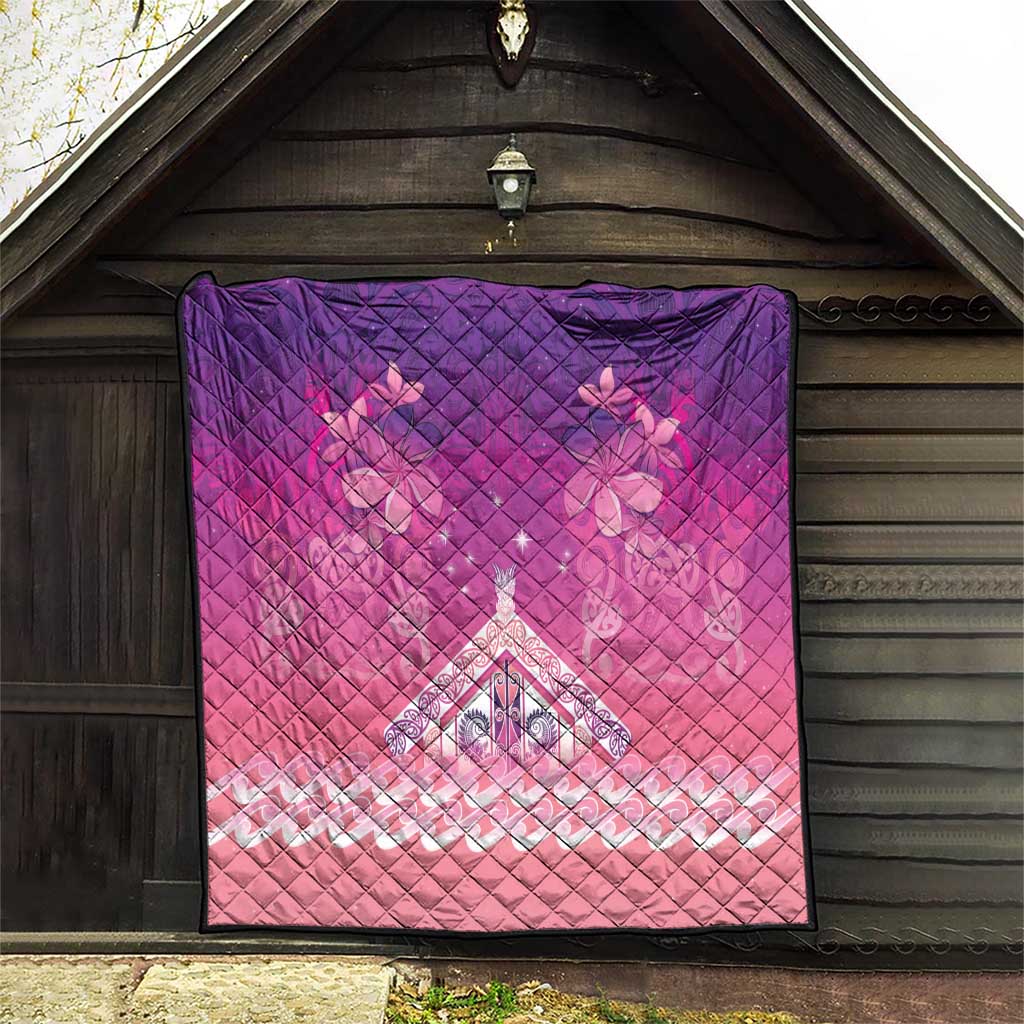 New Zealand Matariki Quilt Maori Marae Purple Galaxy LT05 - Polynesian Pride
