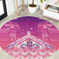 New Zealand Matariki Round Carpet Maori Marae Purple Galaxy LT05 Purple - Polynesian Pride