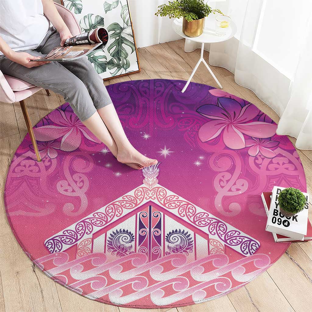 New Zealand Matariki Round Carpet Maori Marae Purple Galaxy LT05 - Polynesian Pride