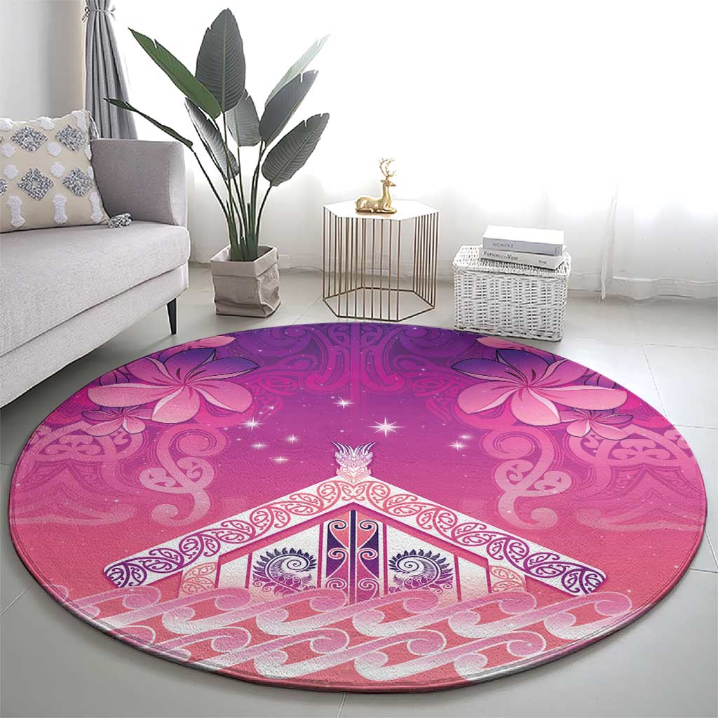 New Zealand Matariki Round Carpet Maori Marae Purple Galaxy LT05 - Polynesian Pride