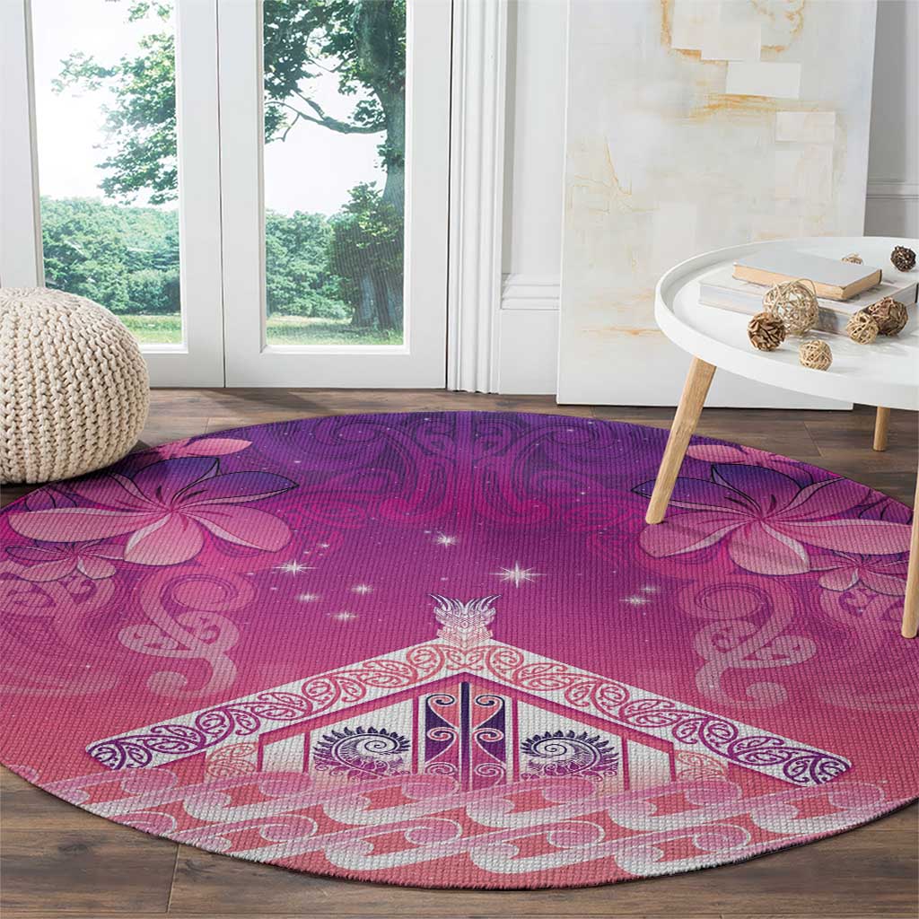 New Zealand Matariki Round Carpet Maori Marae Purple Galaxy LT05 - Polynesian Pride