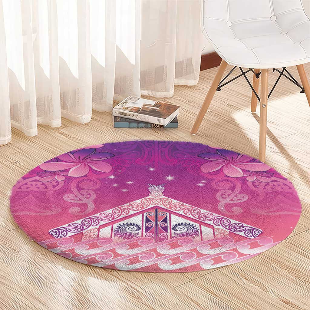 New Zealand Matariki Round Carpet Maori Marae Purple Galaxy LT05 - Polynesian Pride