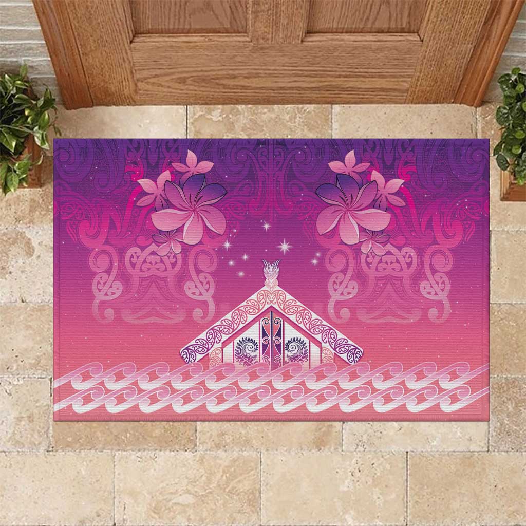 New Zealand Matariki Rubber Doormat Maori Marae Purple Galaxy LT05 Purple - Polynesian Pride