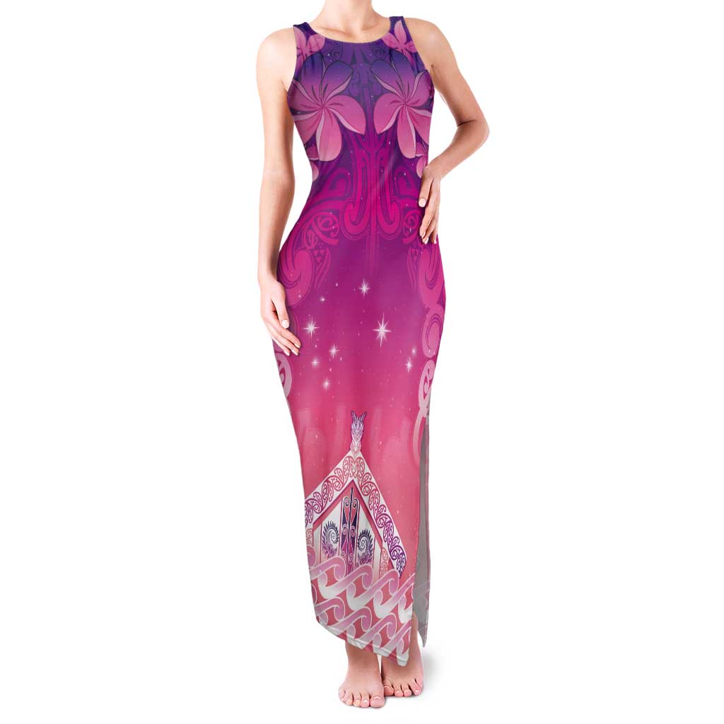 New Zealand Matariki Tank Maxi Dress Maori Marae Purple Galaxy LT05 Women Purple - Polynesian Pride