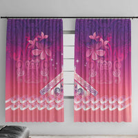 New Zealand Matariki Window Curtain Maori Marae Purple Galaxy LT05 With Hooks Purple - Polynesian Pride