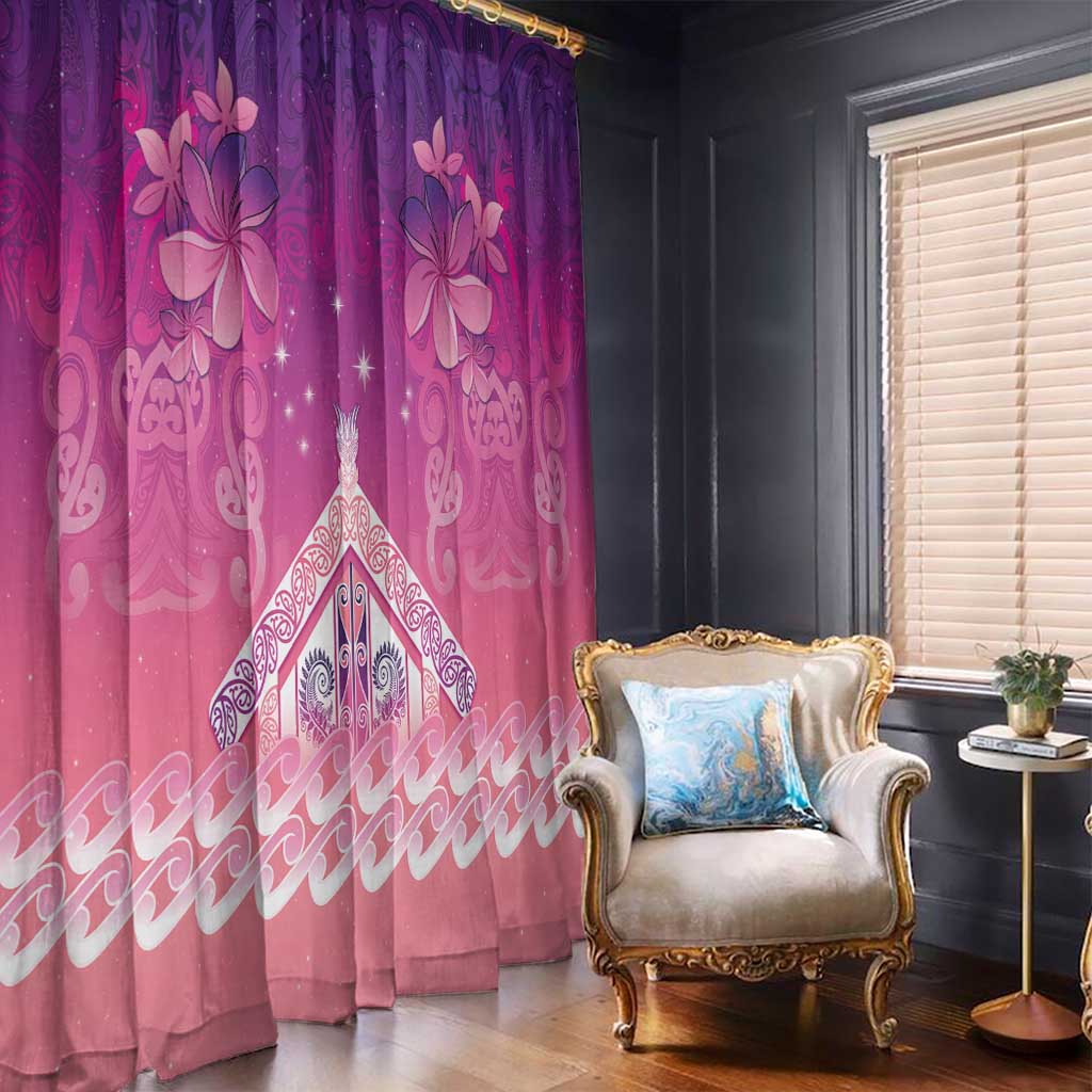 New Zealand Matariki Window Curtain Maori Marae Purple Galaxy LT05 - Polynesian Pride