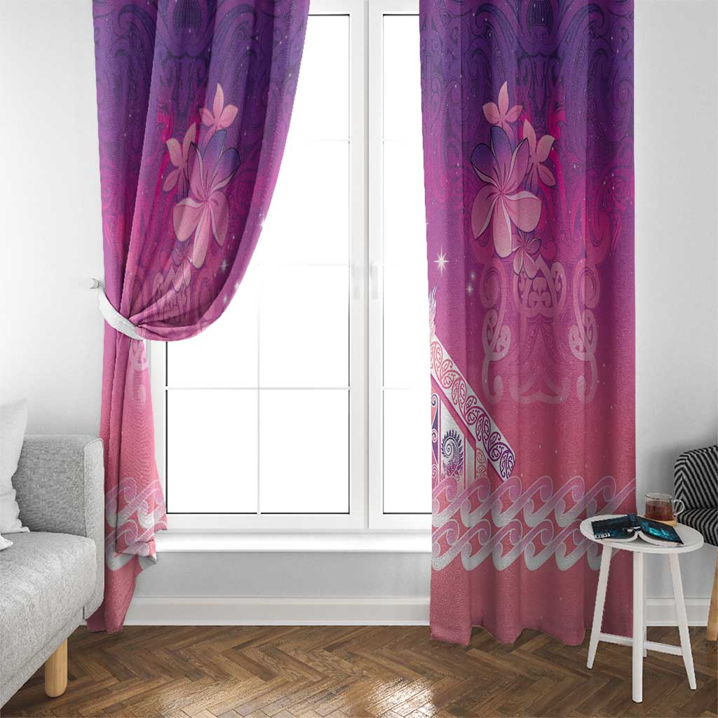 New Zealand Matariki Window Curtain Maori Marae Purple Galaxy LT05 - Polynesian Pride