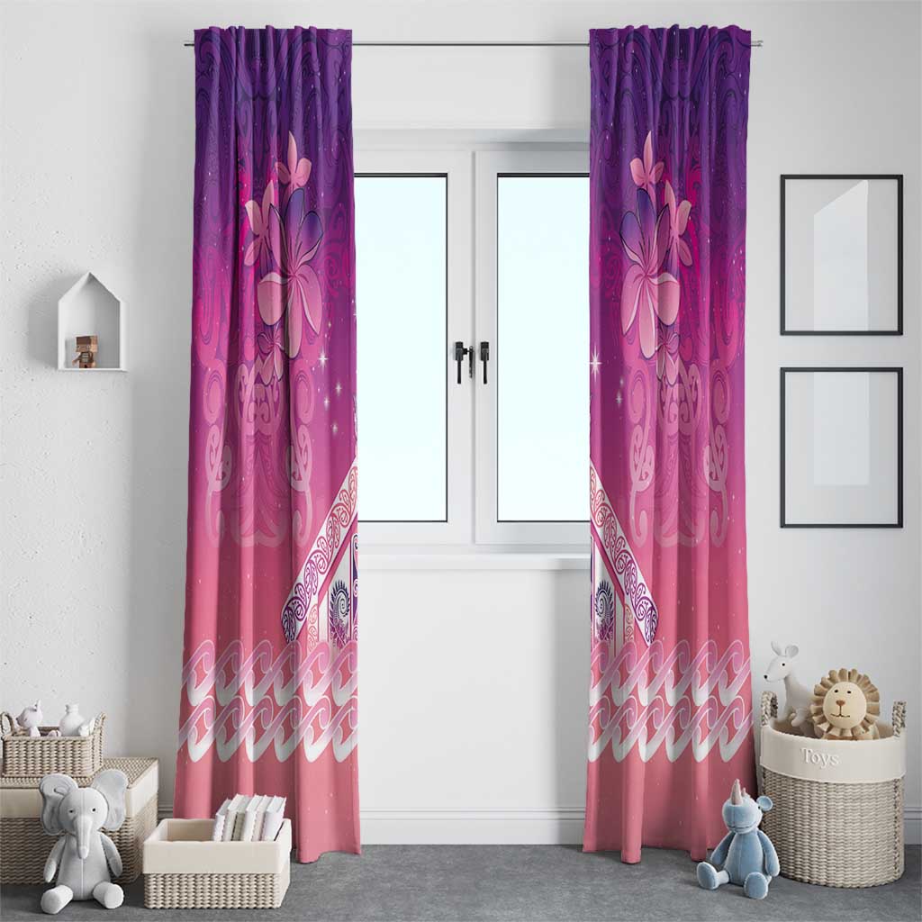 New Zealand Matariki Window Curtain Maori Marae Purple Galaxy LT05 - Polynesian Pride