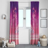 New Zealand Matariki Window Curtain Maori Marae Purple Galaxy LT05 - Polynesian Pride