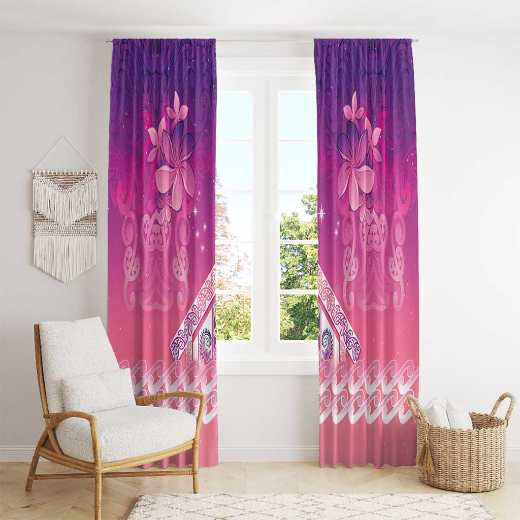 New Zealand Matariki Window Curtain Maori Marae Purple Galaxy LT05 - Polynesian Pride