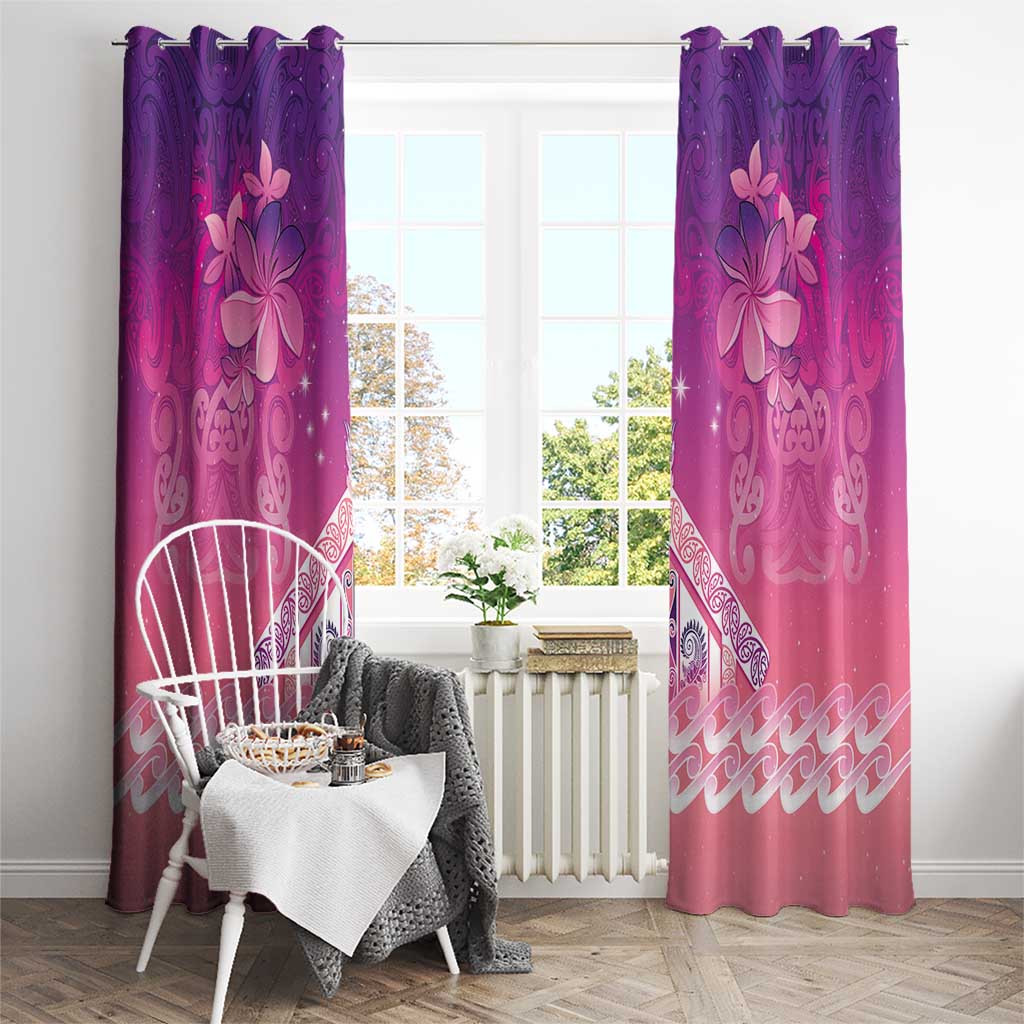 New Zealand Matariki Window Curtain Maori Marae Purple Galaxy LT05 - Polynesian Pride