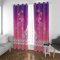 New Zealand Matariki Window Curtain Maori Marae Purple Galaxy LT05 With Grommets Purple - Polynesian Pride