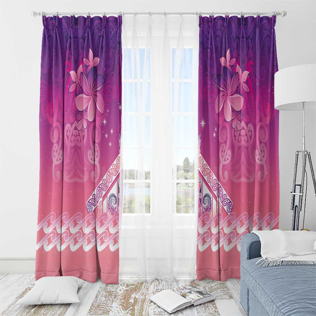New Zealand Matariki Window Curtain Maori Marae Purple Galaxy LT05 - Polynesian Pride